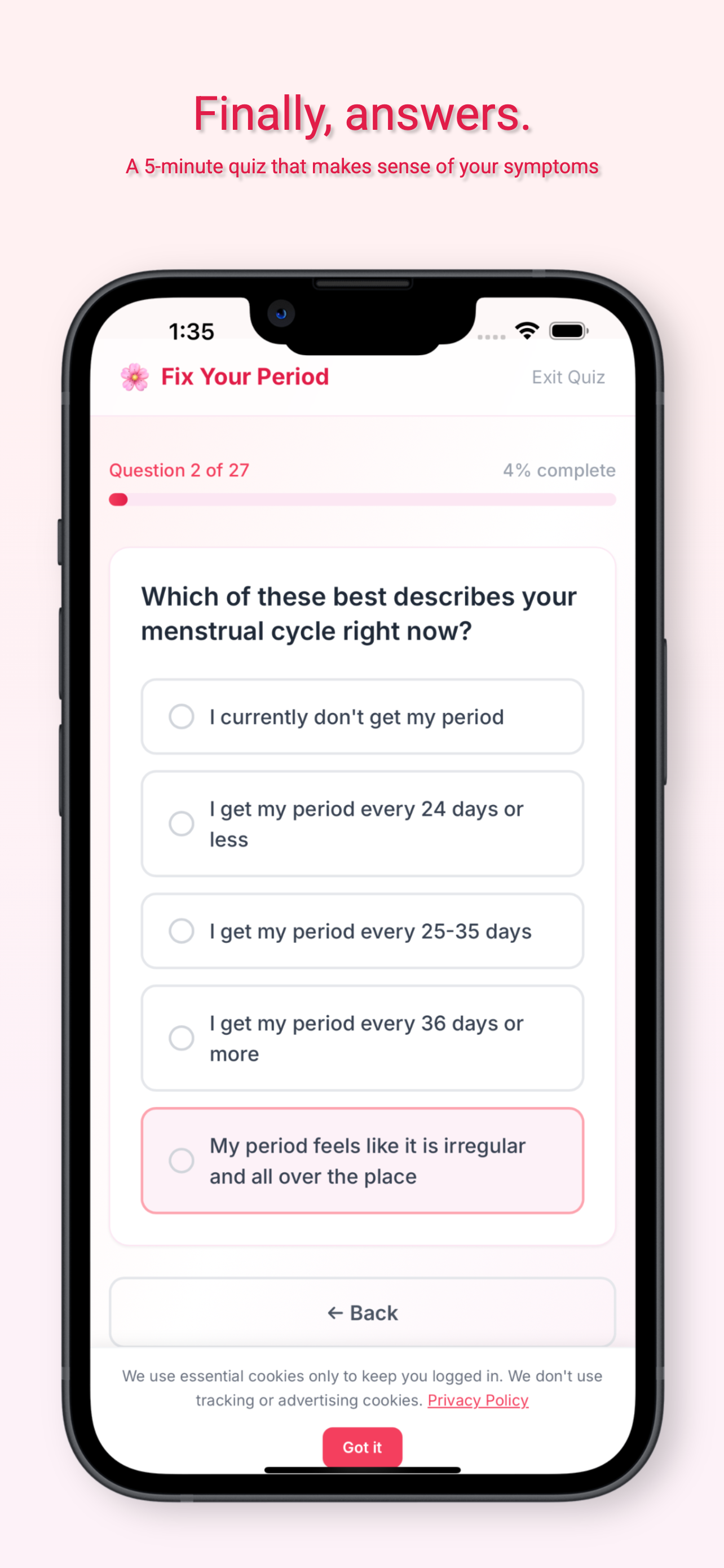 Period quiz, finally, answers