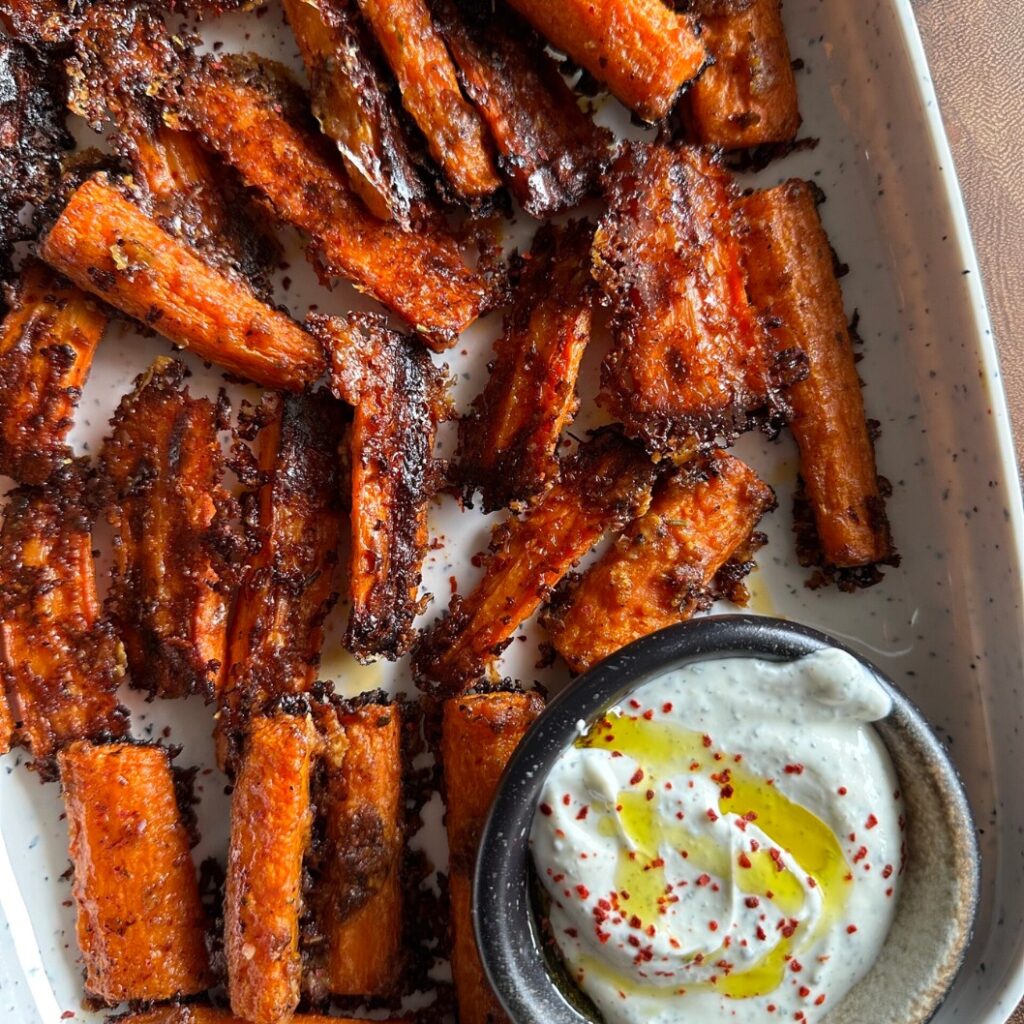 Crispy Parmesan Carrot Sticks - Featured