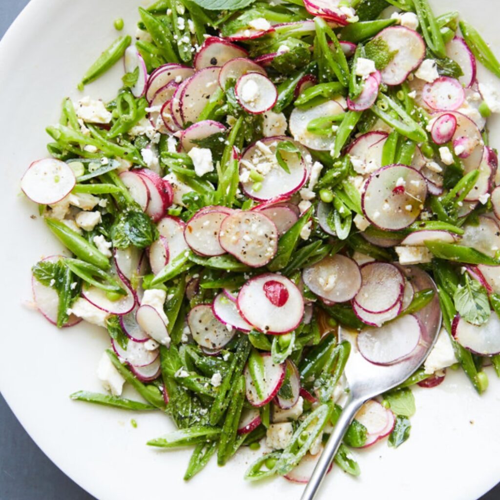 Sugar Snap Pea Salad with Radishes, Mint and Ricotta Salata - Featured