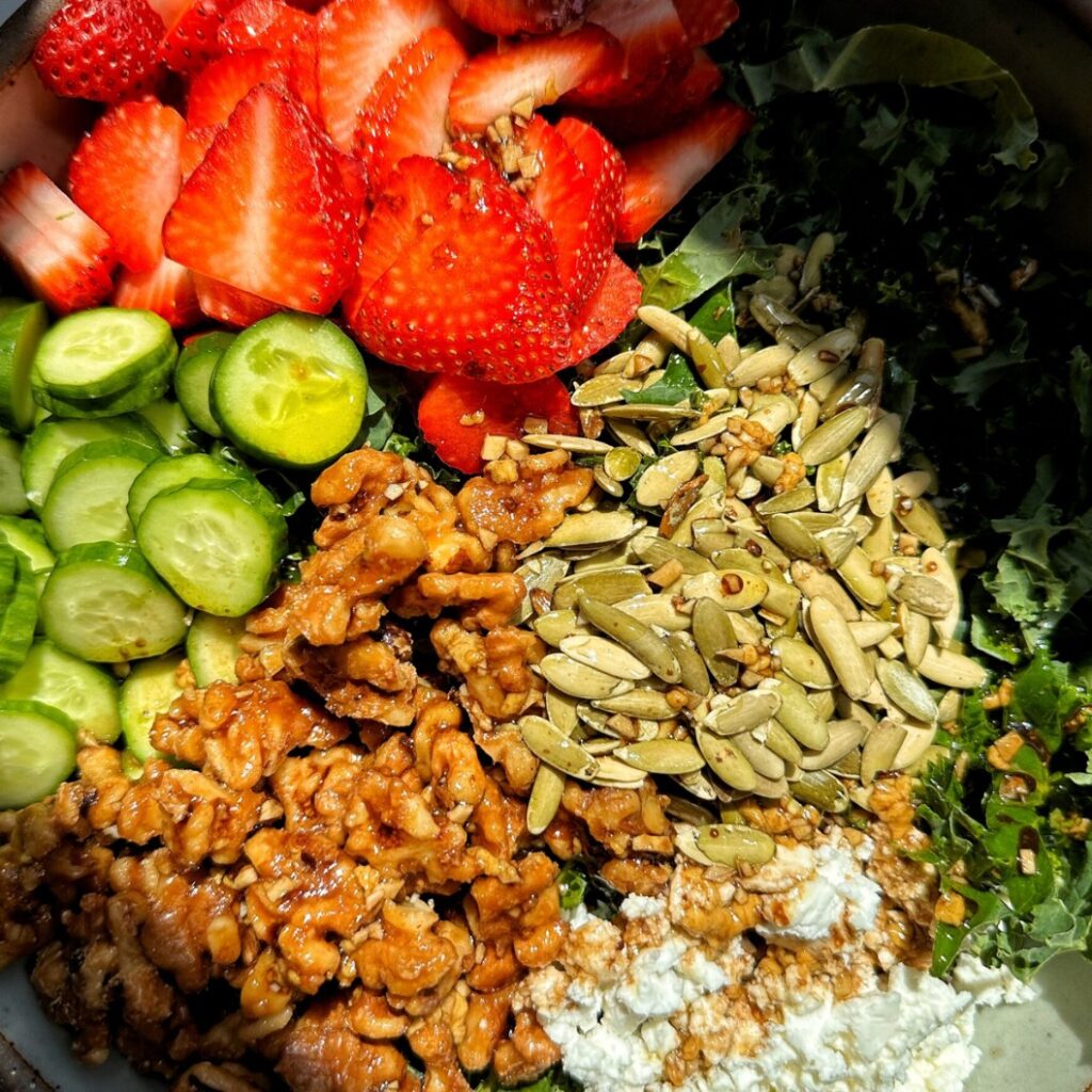Strawberry Balsamic Kale Salad - Featured